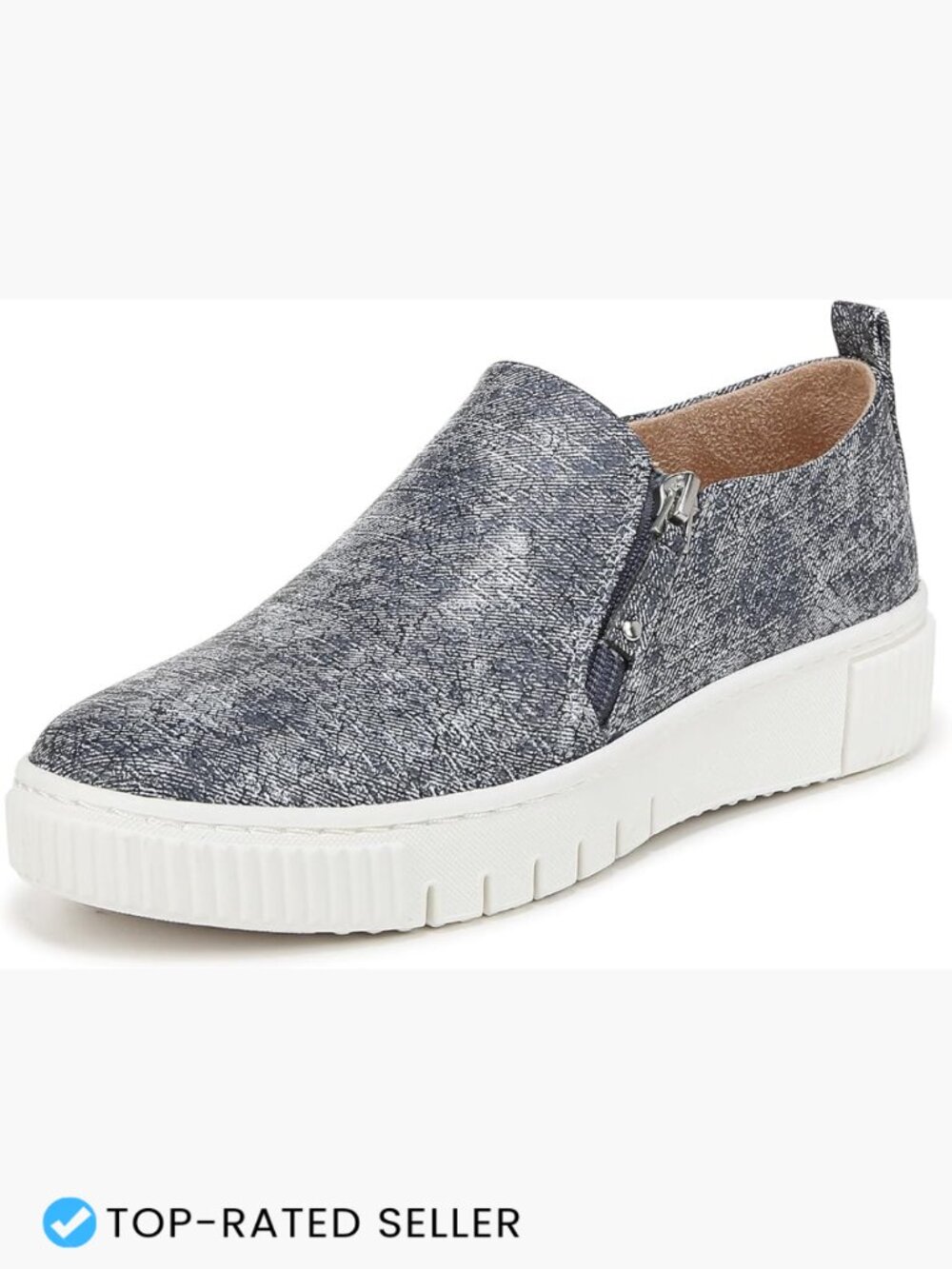 Platform Slip On Fashion Sneakers Casual Round Toe Memory Foam Arch Support